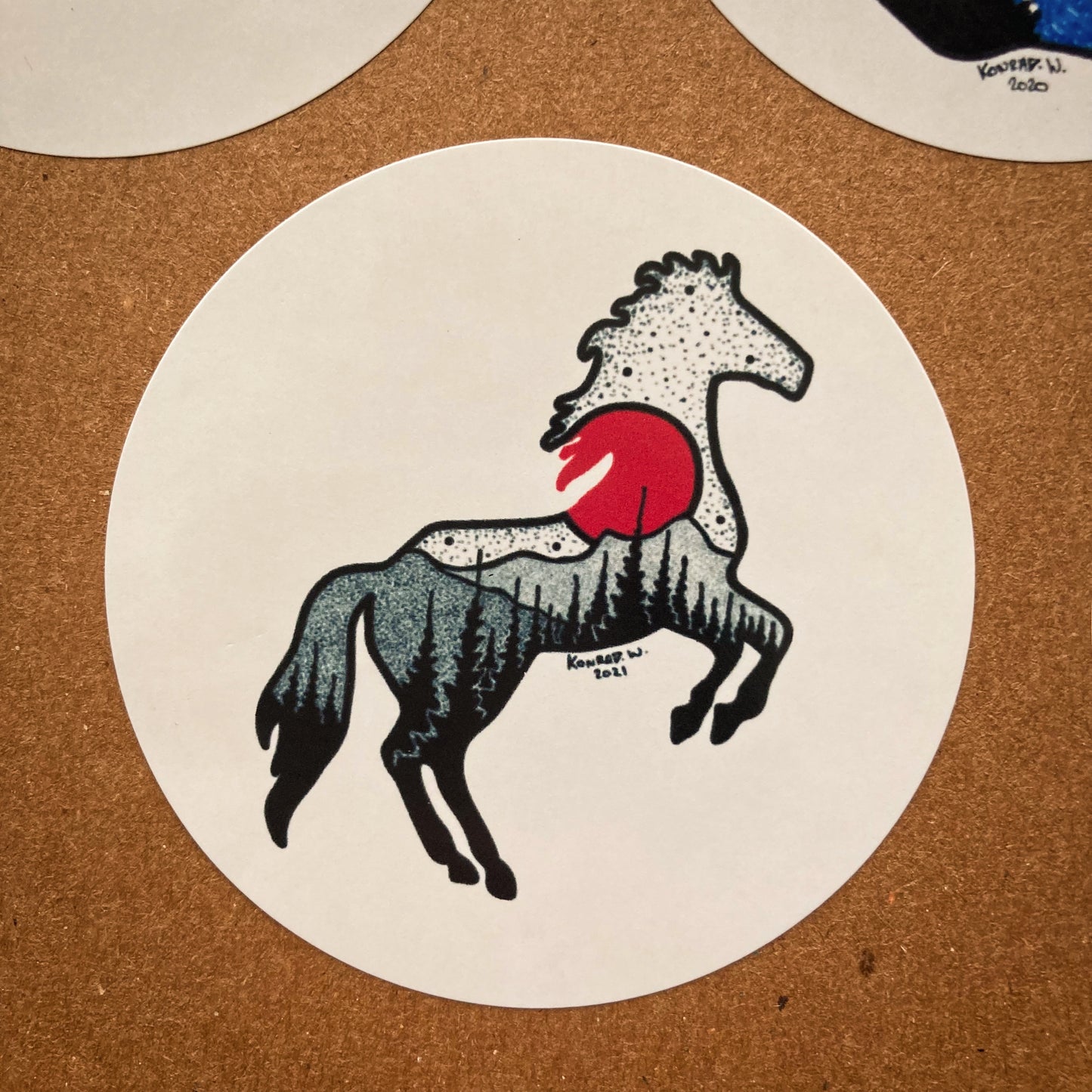 Prancing Horse Circle Sticker