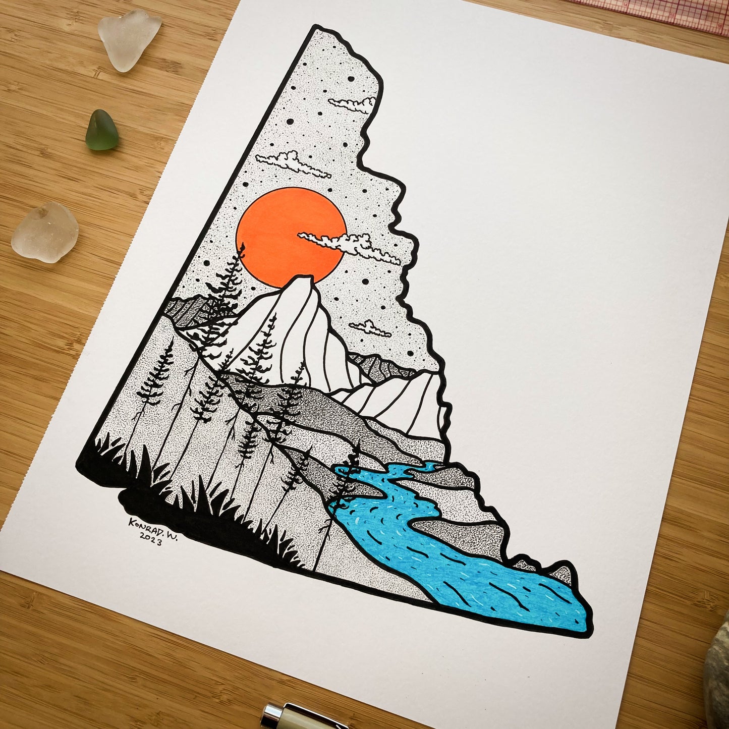 The Yukon Territory - 11x14 ORIGINAL Pen and Ink Illustration