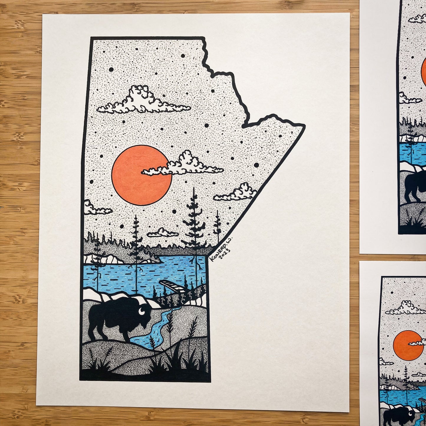 The Province of Manitoba - Pen and Ink PRINT
